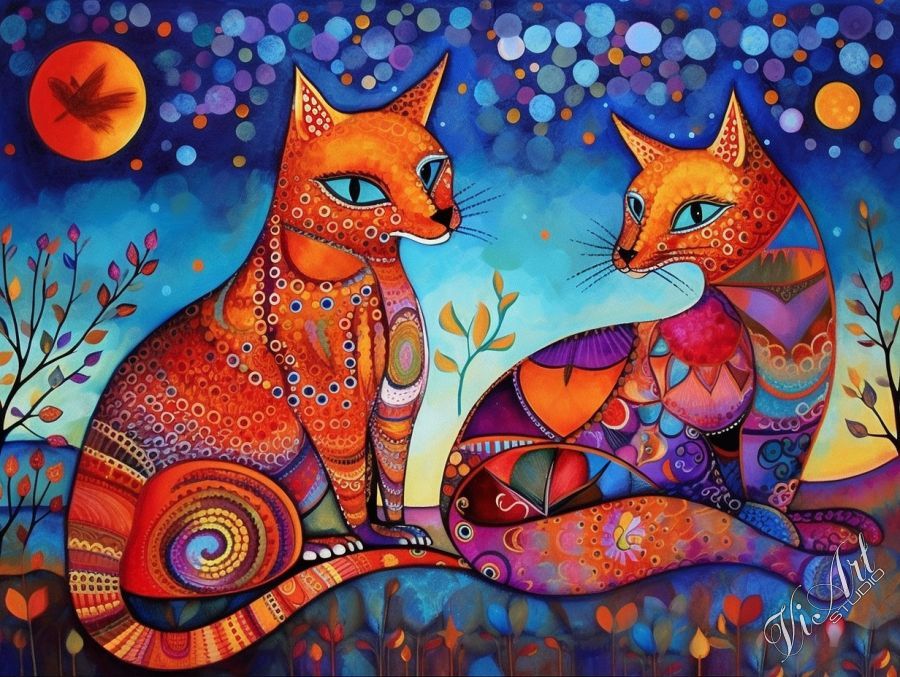 Colorful cats