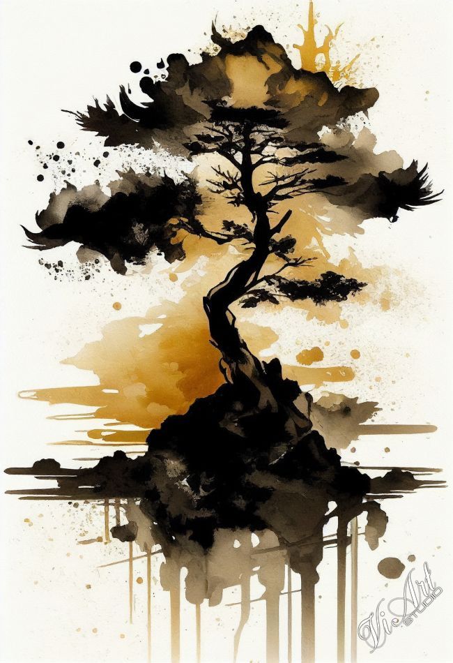 Ink bonsai