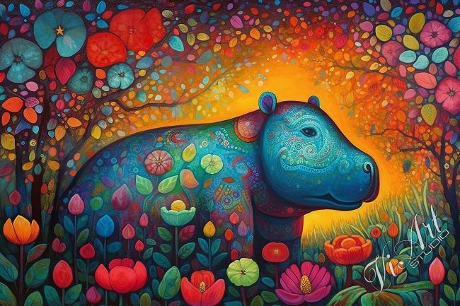 Colorful Baby Hippo