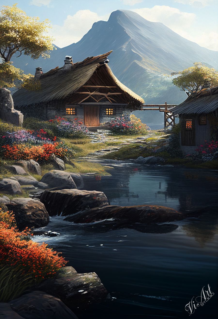 House by the mountain river