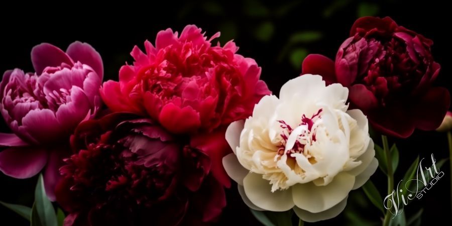 Red peonies