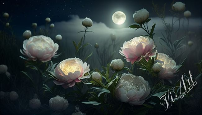 Moonlight peonies