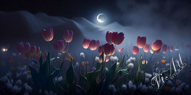 Moonlight tulips