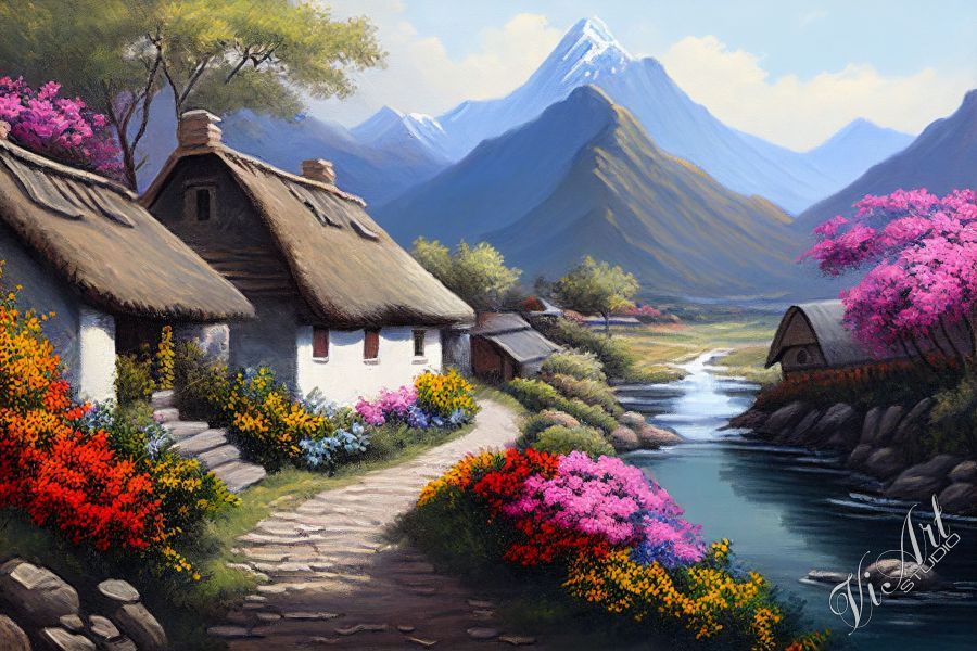 Pastoral mountain village