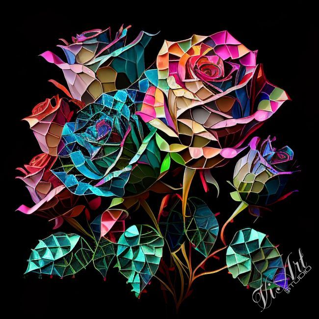 Mosaic roses