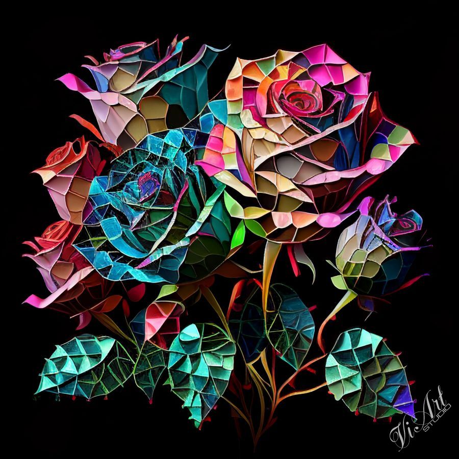 Mosaic roses