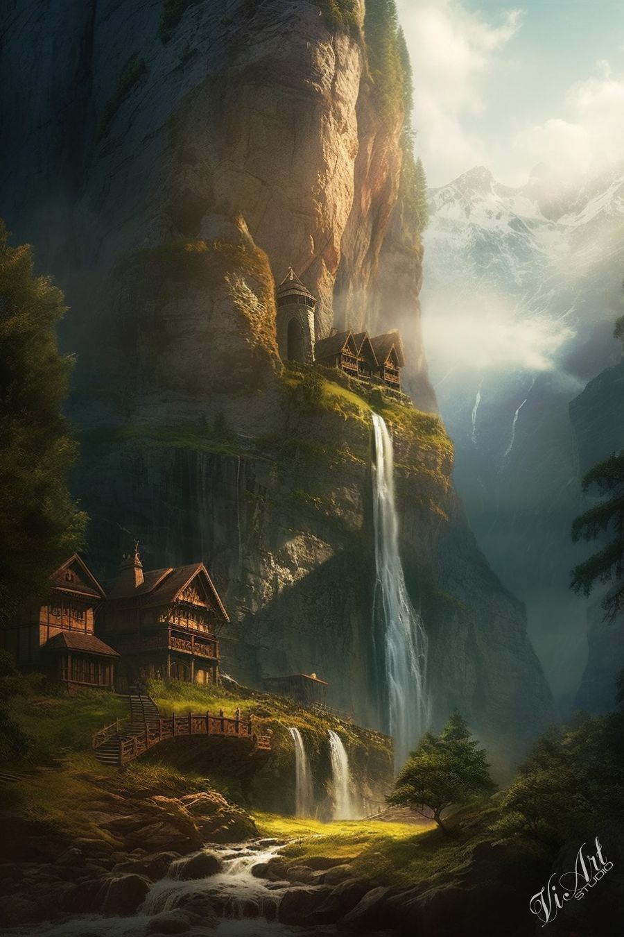 Mountain waterfall